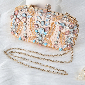 Večernja kozmetička torbica, s vanjskim dijelom od svile, geometrijski uzorak, horizontalan kvadratni oblik, zatvarač, ručna izrada