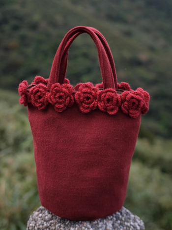 Baršunasta bucket bag torba, u stilu književne kineske, za svakodnevnu uporabu, proljeće 2025