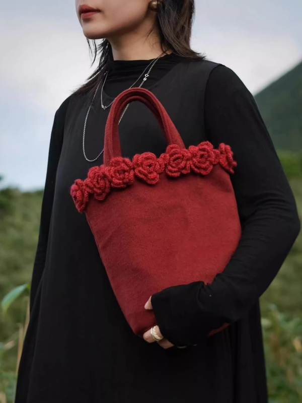 Baršunasta bucket bag torba, u stilu književne kineske, za svakodnevnu uporabu, proljeće 2025