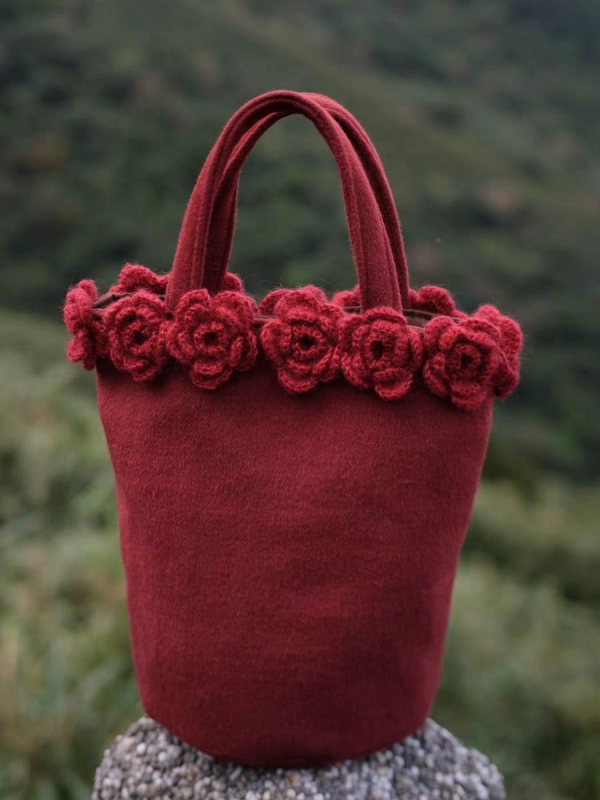 Baršunasta bucket bag torba, u stilu književne kineske, za svakodnevnu uporabu, proljeće 2025