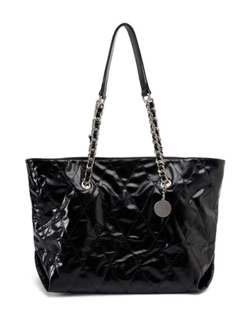 Ženska PU tote torba, gradski stil, vertikalni kvadratni oblik, zaključavanje, laminirana unutarnja džep s zip zatvaračem