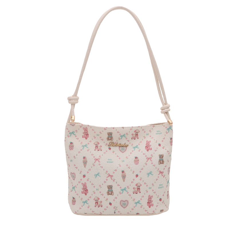 Podlaktna torbica s floralnim printom, PU materijal, polyester podstava, zatvaranje zipom, horizontalni kvadratni oblik, jedan remen, velika zapremina, ljeto 2025