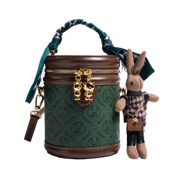 North Bag PU cilindrična bucket torba, crossbody s zipom – gradski minimalistički stil