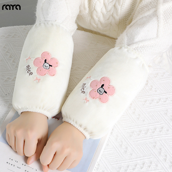 Navlaka za rukave za odrasle žene, anti-prljanje, kristalni velur, vez, zima–jesen