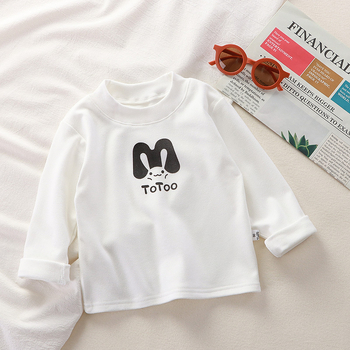 Dječja majica s dugim rukavima i okruglim izrezom, mekani pleteni materijal 95% poliester, karikatura uzorak, za proljeće i jesen