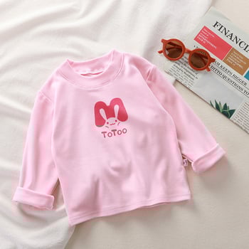 Dječja majica s dugim rukavima i okruglim izrezom, mekani pleteni materijal 95% poliester, karikatura uzorak, za proljeće i jesen