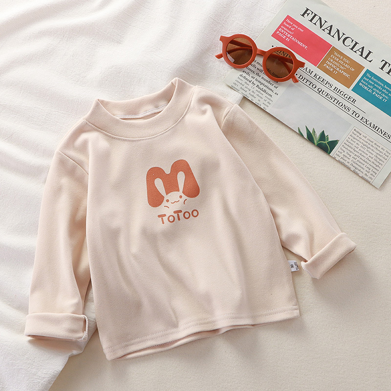 Dječja majica s dugim rukavima i okruglim izrezom, mekani pleteni materijal 95% poliester, karikatura uzorak, za proljeće i jesen