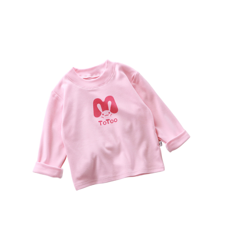 Dječja majica s dugim rukavima i okruglim izrezom, mekani pleteni materijal 95% poliester, karikatura uzorak, za proljeće i jesen