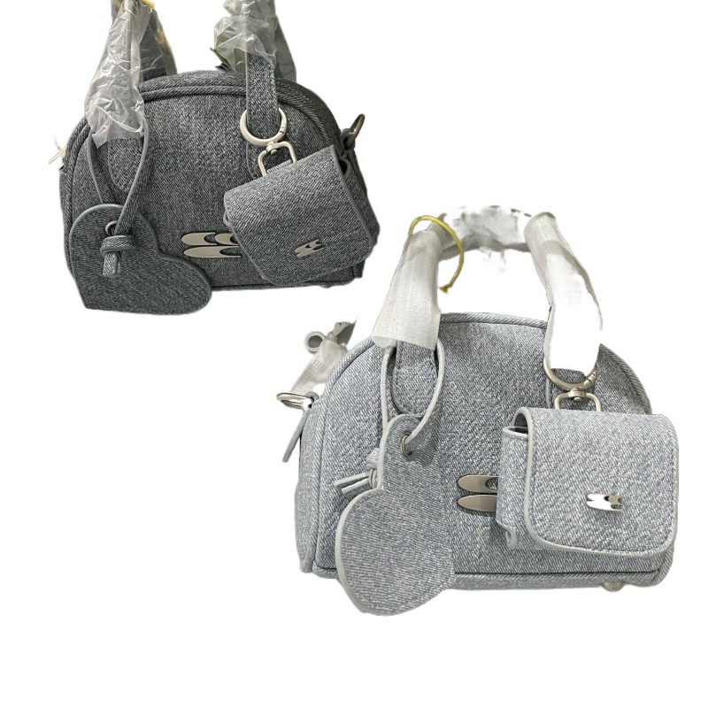 Unisex PU denim inspirirana crossbody torba Boston stil, unutarnja džep s laminiranim zatvaračem, ljeto 2024 izdanje.