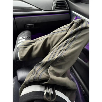 Muške casual cargo hlače s fleecem iznutra, straight kroj, srednje visok pojas, detalj s tri pruge, poliester