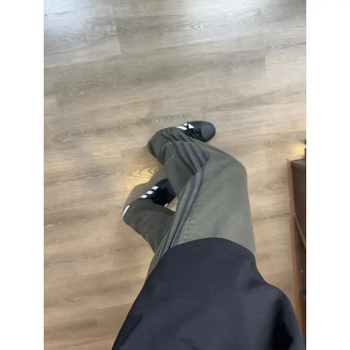 Muške casual cargo hlače s fleecem iznutra, straight kroj, srednje visok pojas, detalj s tri pruge, poliester