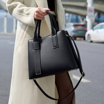 PU tote torba, gradski stil, zatvaranje na zip, vodoravni kvadratni oblik, unutarnji džep sa zatvaračem i džep za identifikacijsku karticu