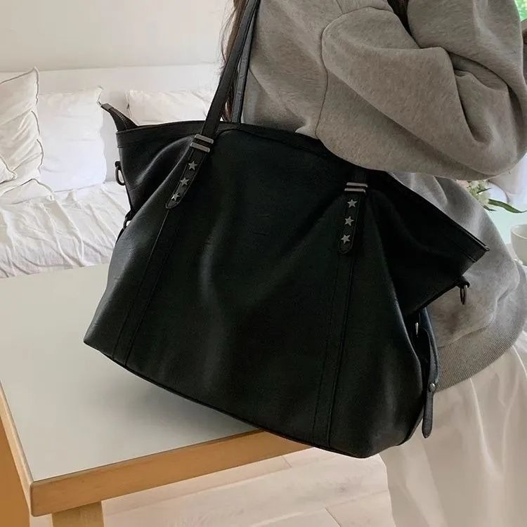 Tote torba, retro casual za svakodnevnu vožnju i putovanja, PU materijal, velik kapacitet, zatvaranje na zip, unutarnji džep sa zipom