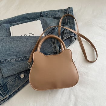 Retro tote torba s mačjom glavom - PU materijal, okrugli oblik, zatvarač, najlonska podstava, s jednom naramenicom