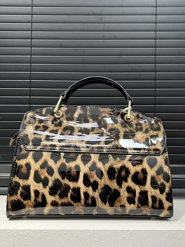 PU torbica s leopardim uzorkom, crossbody s zatvaračem, podstava od poliestera, srednji kapacitet, svakodnevna uporaba