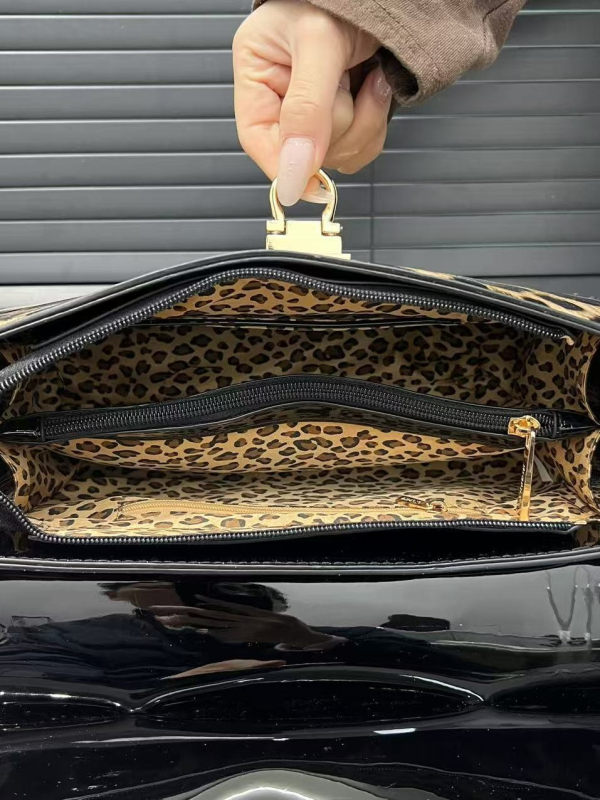 PU torbica s leopardim uzorkom, crossbody s zatvaračem, podstava od poliestera, srednji kapacitet, svakodnevna uporaba