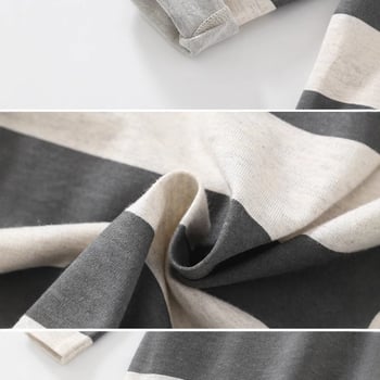 Dječja majica – japanski stil, 100% pamuk, dugi rukavi, prugasti uzorak, okrugli ovratnik