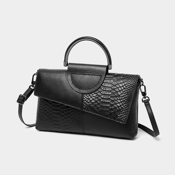 PU torbica s uzorkom krokodila, envelope stil crossbody, vodoravni kvadratni oblik, zatvaranje zipom