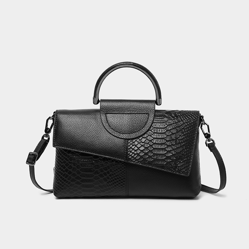 PU torbica s uzorkom krokodila, envelope stil crossbody, vodoravni kvadratni oblik, zatvaranje zipom