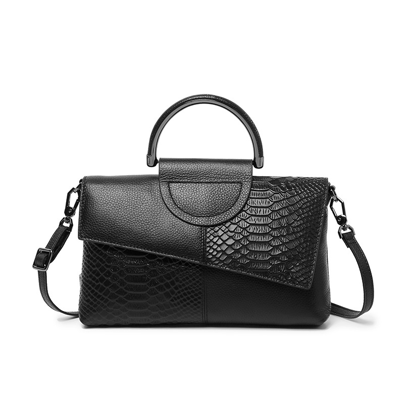 PU torbica s uzorkom krokodila, envelope stil crossbody, vodoravni kvadratni oblik, zatvaranje zipom