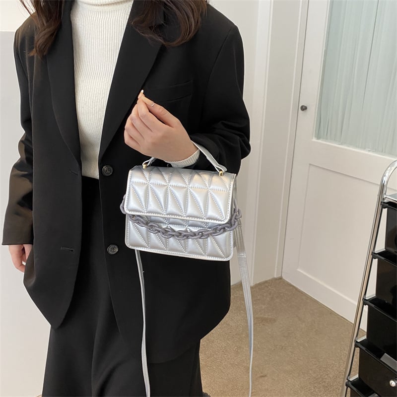 Torba za ramena, gradski stil, PU materijal, horizontalno kvadratnog oblika, magnetska kopča, unutarnja džep za telefon