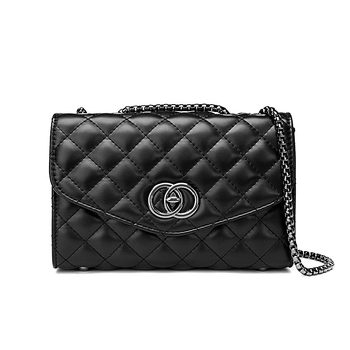 PU torba s dijamantnim lancem za crossbody, kvadratnog oblika, zatvaranje kopčom, unutarnji džepovi (skriveni džep sa zipom, džep za telefon, džep za dokumente)