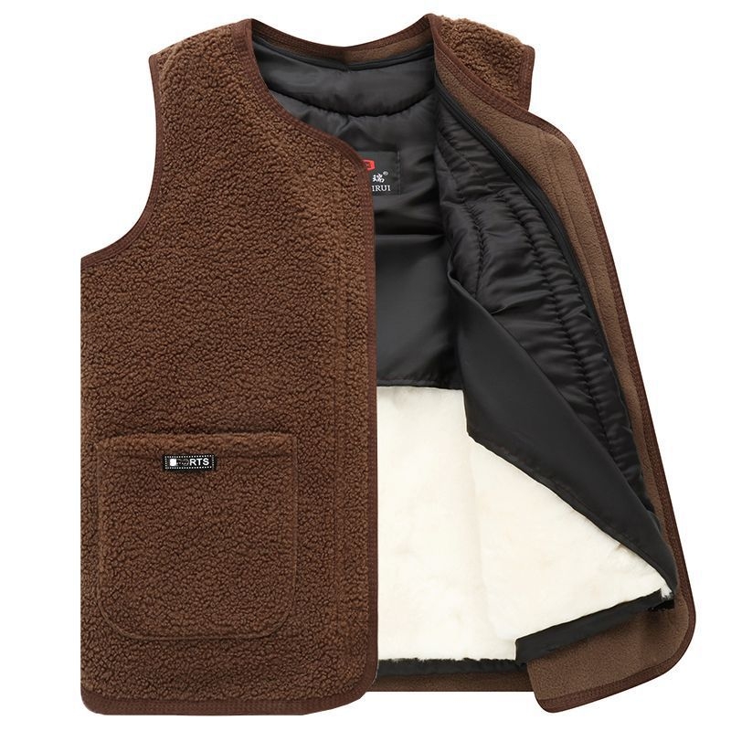 Ανδρικό λινό γιλέκο σε άνετη γραμμή, παχιά υφή για χαλάρωση (Άνοιξη 2025)