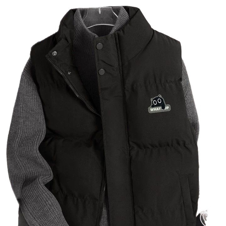 Γιλέκο, χαλαρή γραμμή, ριγέ corduroy ύφασμα, V-λαιμόκοψη, κορεατικό στυλ