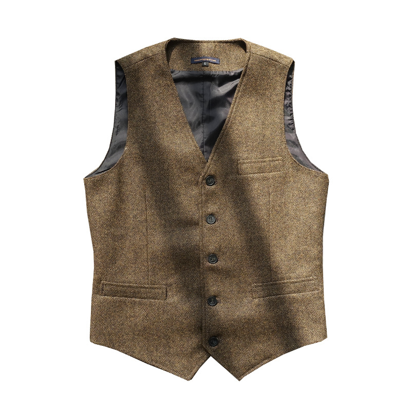 Γιλέκο σε σχήμα Υ, στερεό μοτίβο, 70% πολυεστερικό μείγμα, ύφασμα συνθετικών ινών, Χειμώνας 2024