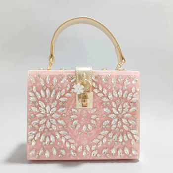 Akril esti táska függőleges négyzet alakú, mágneszár, vállon átvethető, zseb a telefon számára, pamut bélés.