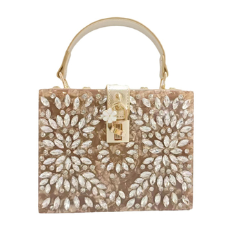 Akril esti táska függőleges négyzet alakú, mágneszár, vállon átvethető, zseb a telefon számára, pamut bélés.