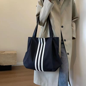 Unisex platnena tote torba sa zipom, velika kapaciteta, najlonska podstava, džep za telefon, ljeto 2025