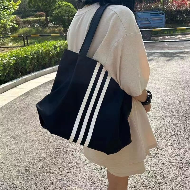 Unisex platnena tote torba sa zipom, velika kapaciteta, najlonska podstava, džep za telefon, ljeto 2025