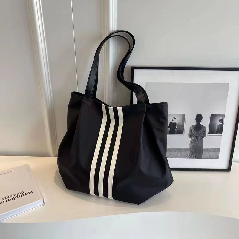 Unisex platnena tote torba sa zipom, velika kapaciteta, najlonska podstava, džep za telefon, ljeto 2025