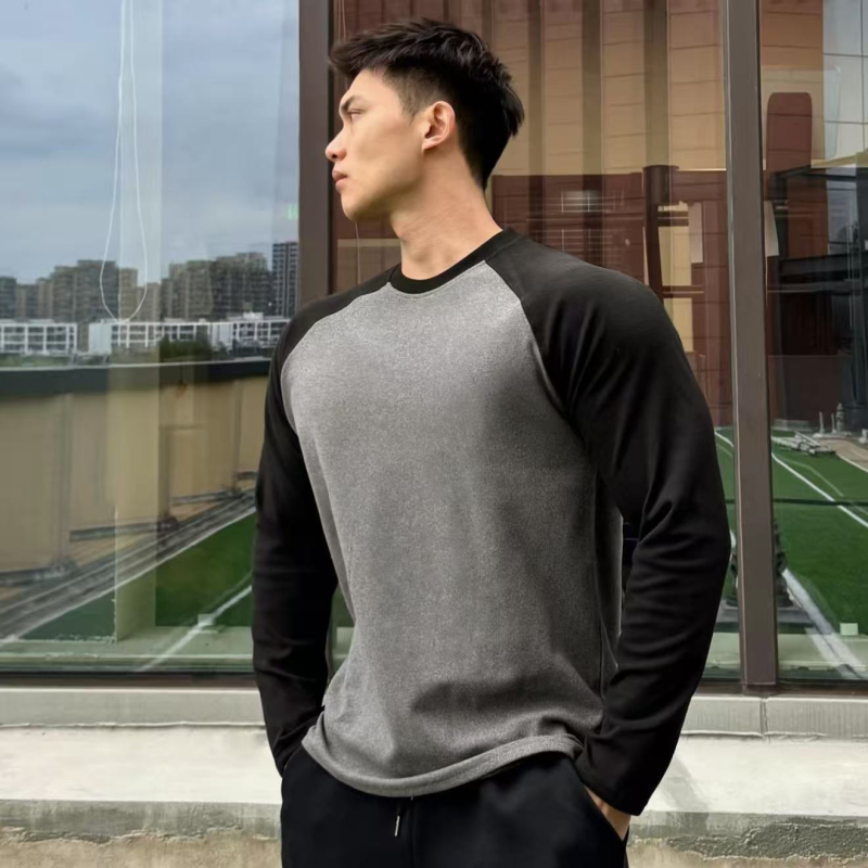 Muški Raglan termalni top, flis podstava, dugi rukav, okrugli ovratnik, slim fit