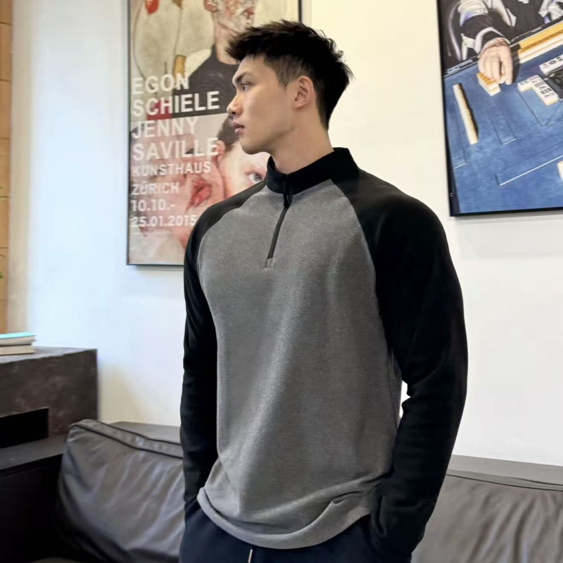 Muški Raglan termalni top, flis podstava, dugi rukav, okrugli ovratnik, slim fit