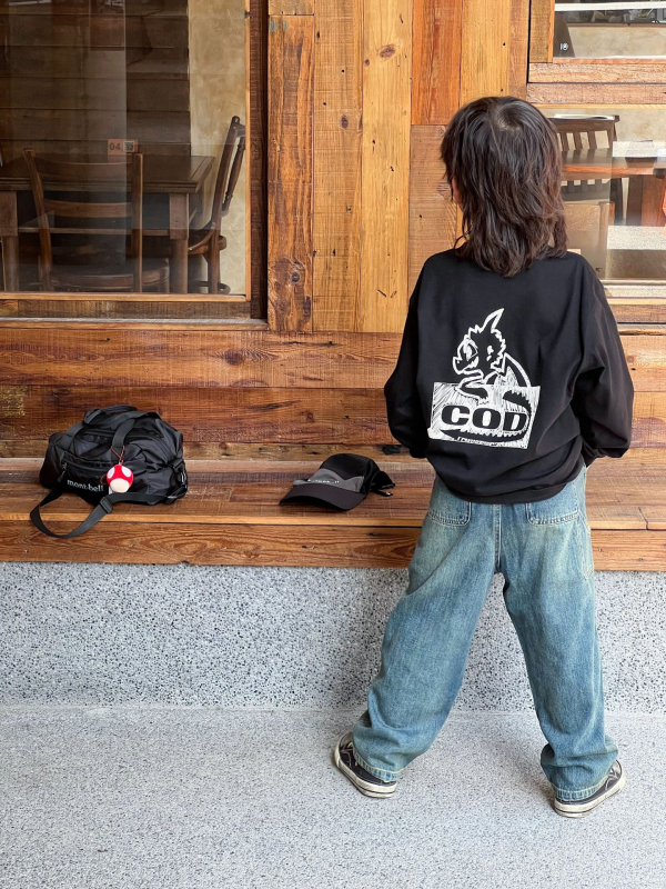 Dječja duga pamuk majica s printom dinosaura i slova, okrugli izrez, unisex