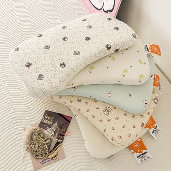 Възглавница от мемори пяна за деца 1–3 години, памучен калъф, форма с жлеб, сваляем и миещ се калъф