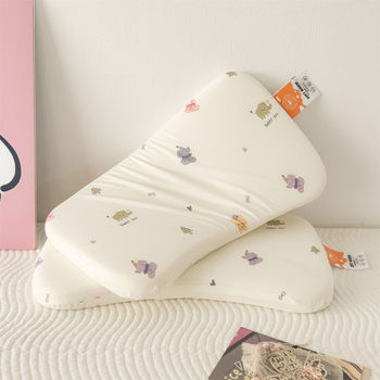 Възглавница от мемори пяна за деца 1–3 години, памучен калъф, форма с жлеб, сваляем и миещ се калъф