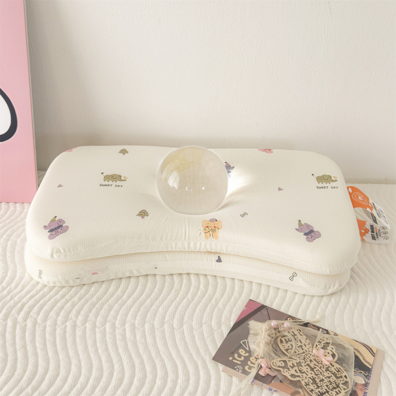 Възглавница от мемори пяна за деца 1–3 години, памучен калъф, форма с жлеб, сваляем и миещ се калъф