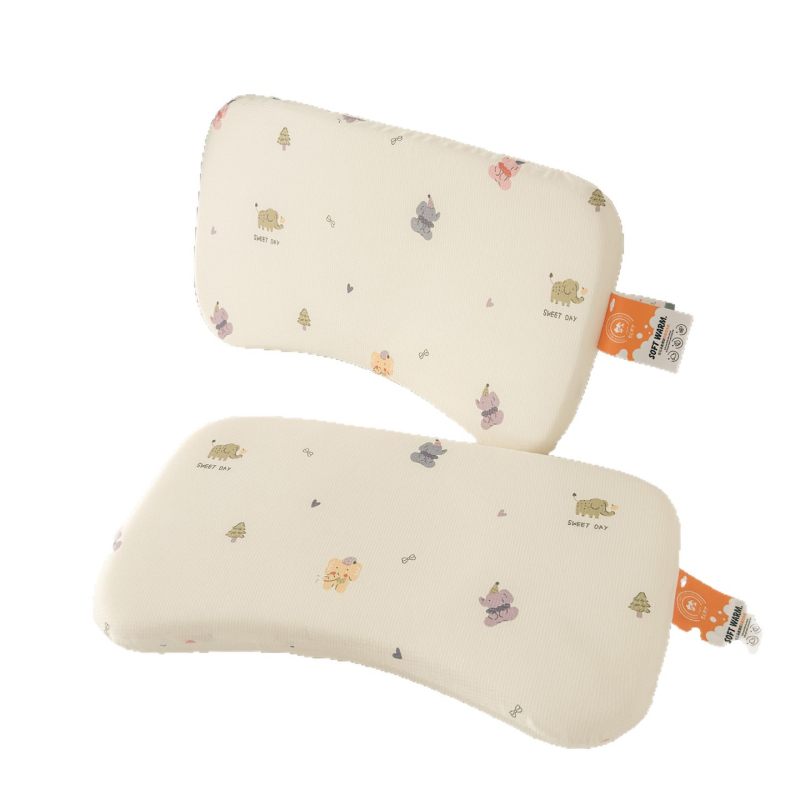 Възглавница от мемори пяна за деца 1–3 години, памучен калъф, форма с жлеб, сваляем и миещ се калъф