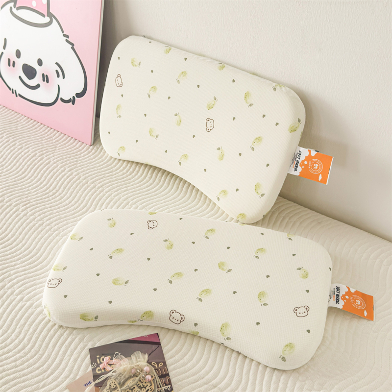Възглавница от мемори пяна за деца 1–3 години, памучен калъф, форма с жлеб, сваляем и миещ се калъф