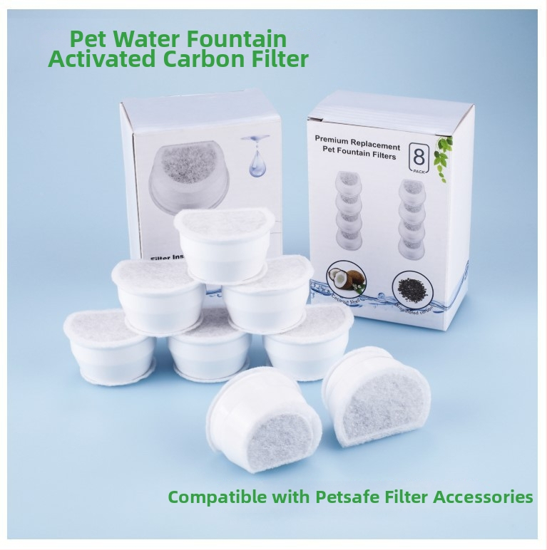 Aktívny uhlíkový filtračný prvok pre automatickú fontánu PetSafe – pre psy a mačky, balenie 8 kusov