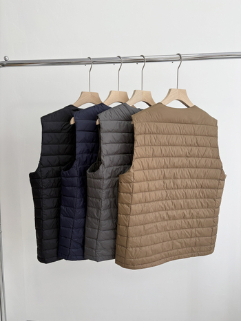 Мъжка пухена жилетка с подплата, тънка и лека, V-образно деколте, пухово съдържание 86–90%, пълнеж 40, Найлонов плат