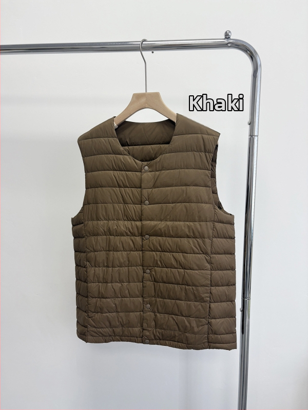 Мъжка пухена жилетка с подплата, тънка и лека, V-образно деколте, пухово съдържание 86–90%, пълнеж 40, Найлонов плат