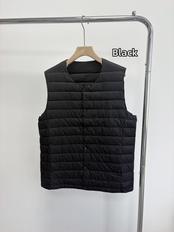 Мъжка пухена жилетка с подплата, тънка и лека, V-образно деколте, пухово съдържание 86–90%, пълнеж 40, Найлонов плат