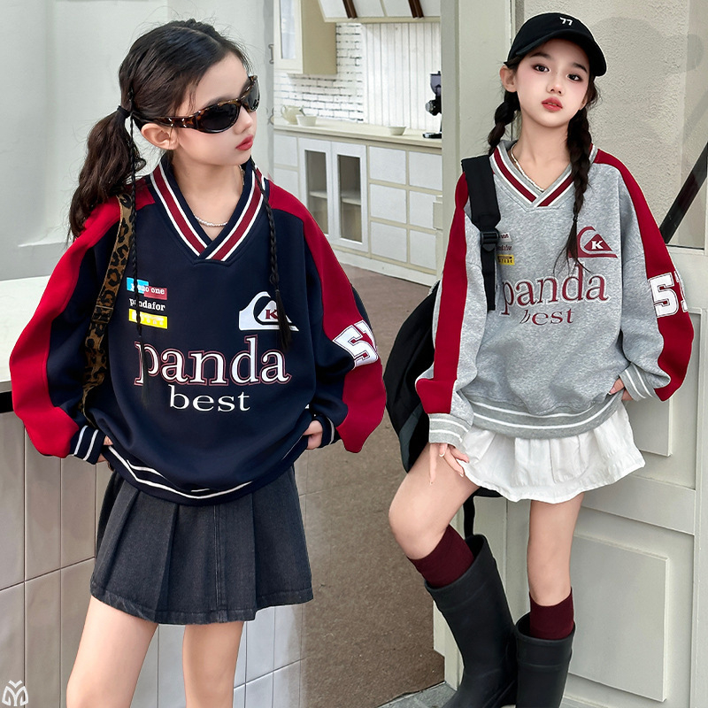 Dječji sweatshirt za djevojčice, korejski stil, proljeće i jesen, pulover, 70% pamuk