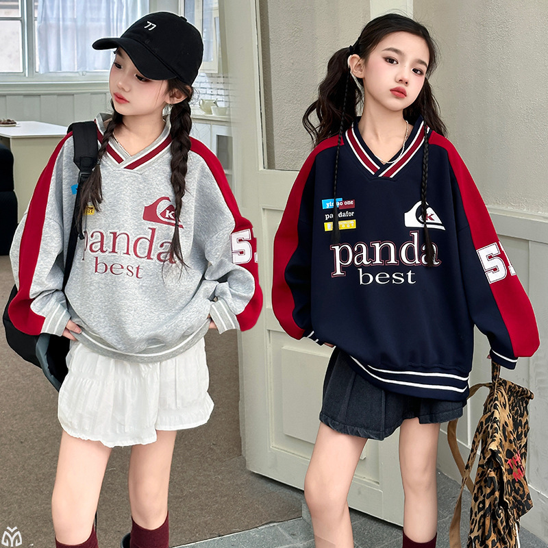 Dječji sweatshirt za djevojčice, korejski stil, proljeće i jesen, pulover, 70% pamuk