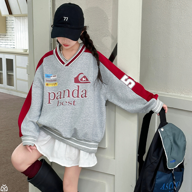 Dječji sweatshirt za djevojčice, korejski stil, proljeće i jesen, pulover, 70% pamuk