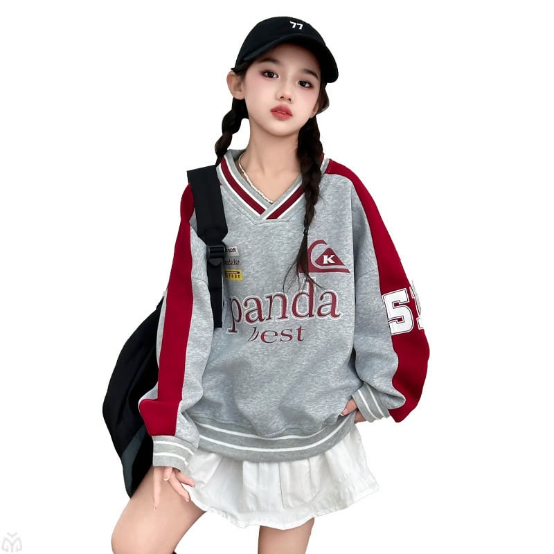 Dječji sweatshirt za djevojčice, korejski stil, proljeće i jesen, pulover, 70% pamuk